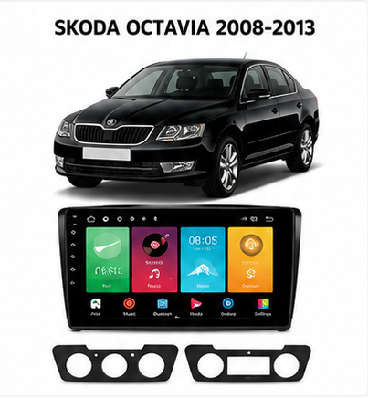 Poste Radio Android sur mesure pour Skoda Octavia (2008-2013)