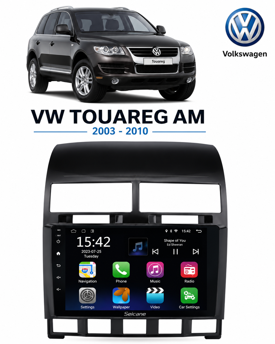 Poste Radio Android sur mesure pour Volkswagen Touareg (2003-2010)