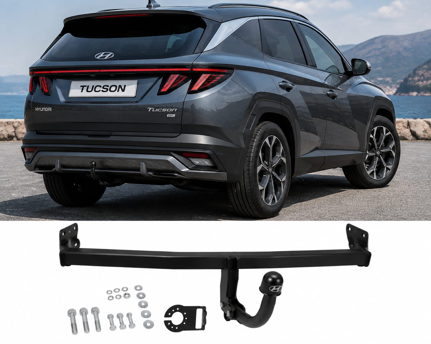 Attelage de remorque fixe pour Hyundai Tucson 2020-2024