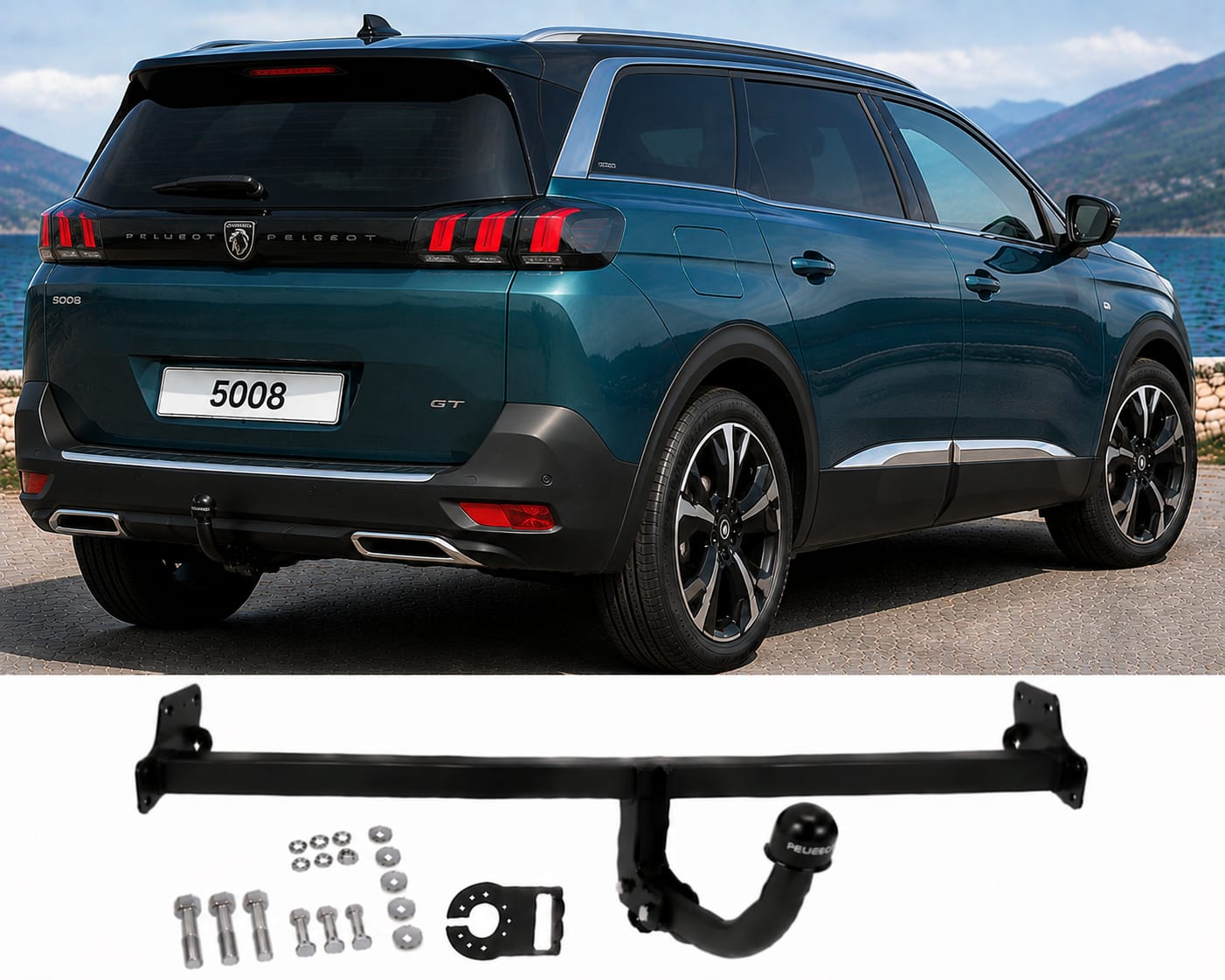Attelage de remorque fixe pour Peugeot 5008 2017-2024