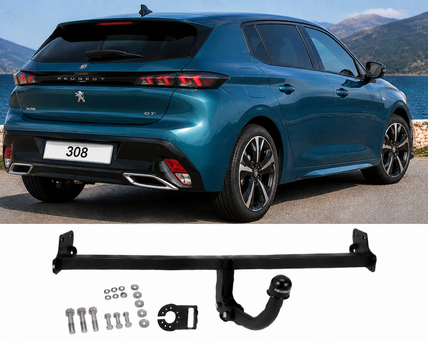 Attelage de remorque fixe pour Peugeot 308 2021+