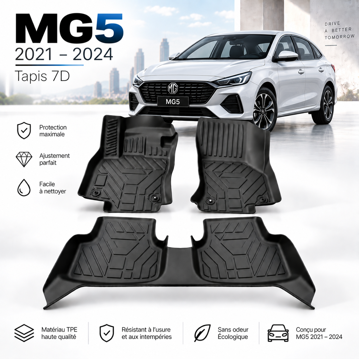 Tapis 7D MG5 2021-2024 – Sur Mesure & Protection Premium