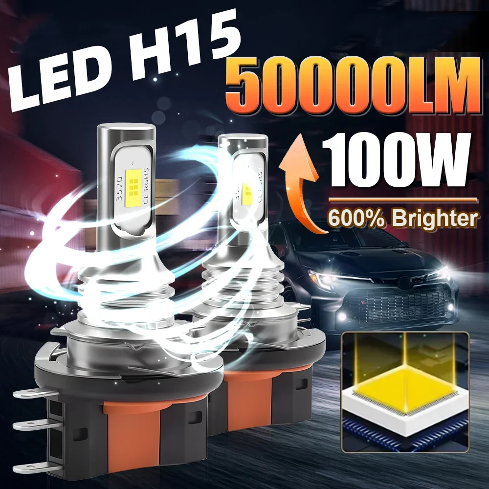 Ampoules LED H15 Canbus VW  – BMW -AUDI - MERCEDES -Feux de Route & DRL Blanc
