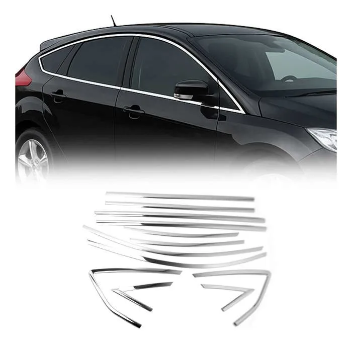 Baguettes Chromées Contours de Vitres Ford Focus 3 – Inox – 2012 à 2018